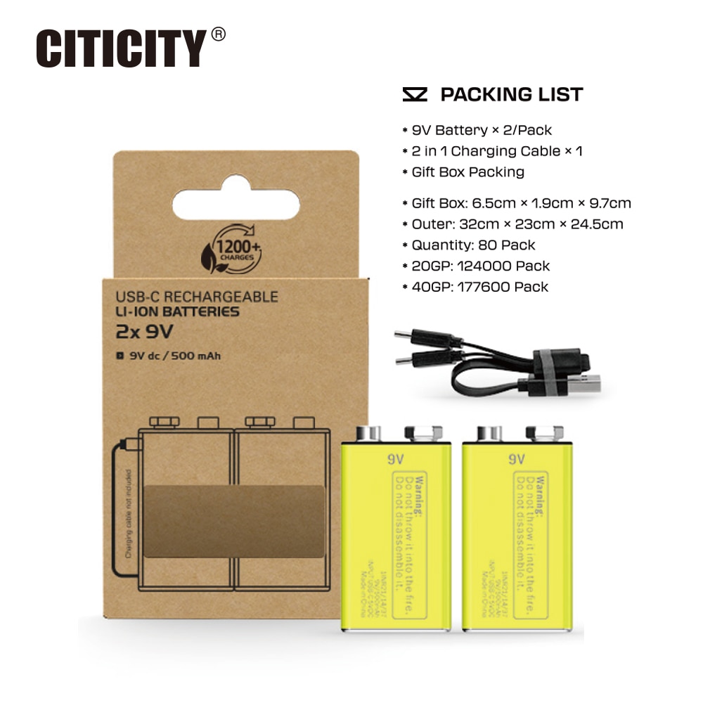USB-C RECHARGEABLE LI-ION BATTERIES