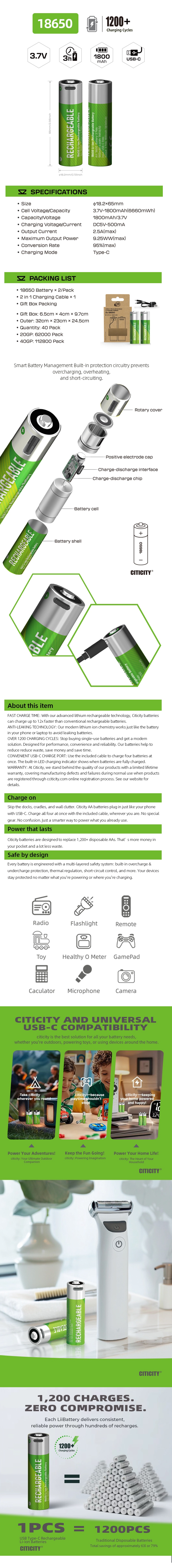 18650 rechargeable Li-ion battery Green Edition detail image 7