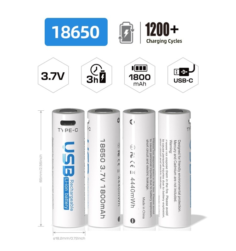 18650 rechargeable Li-ion battery White Edition detail image 2