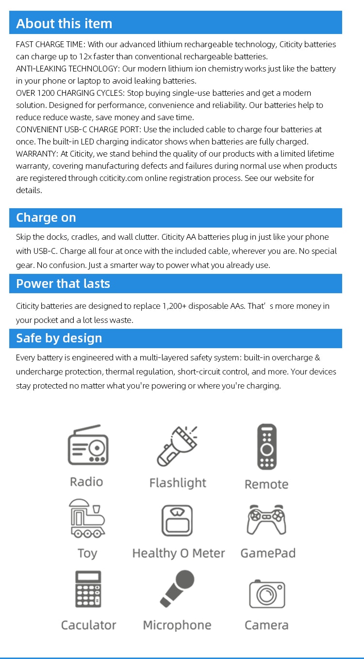 6F22 / 9V rechargeable Li-ion battery White Edition detail image 4