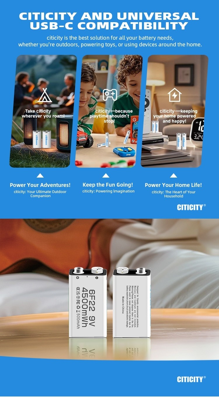 6F22 / 9V rechargeable Li-ion battery White Edition detail image 5