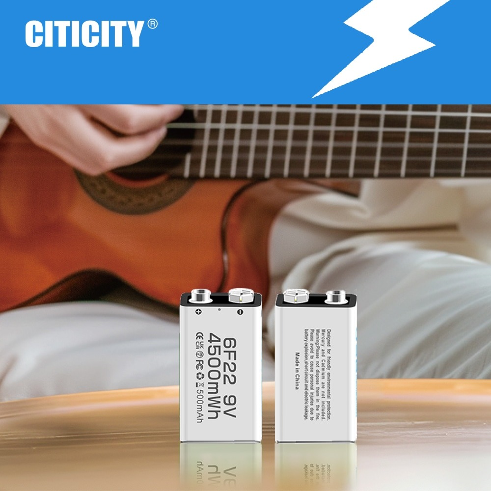 CITICITY 9V 400mAh Type-C Rechargeable Li-ion Battery – White Edition