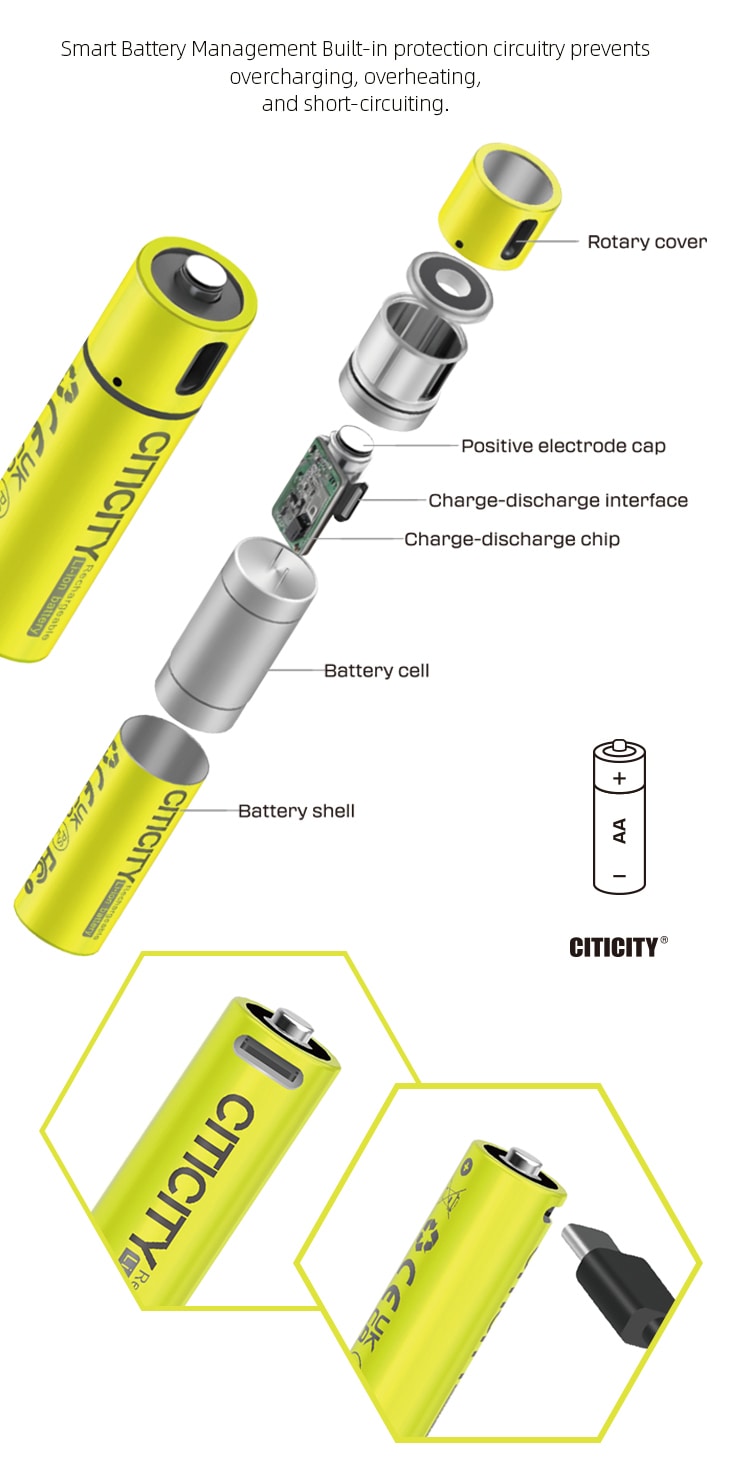AA Max rechargeable Li-ion battery detail image 2