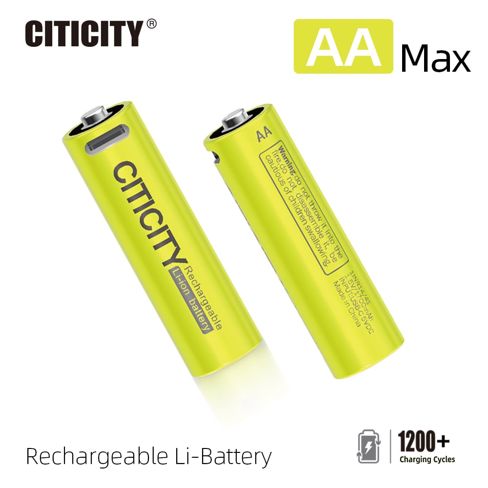 CITICITY AA Max 2200mAh Type-C Rechargeable Li-ion Battery