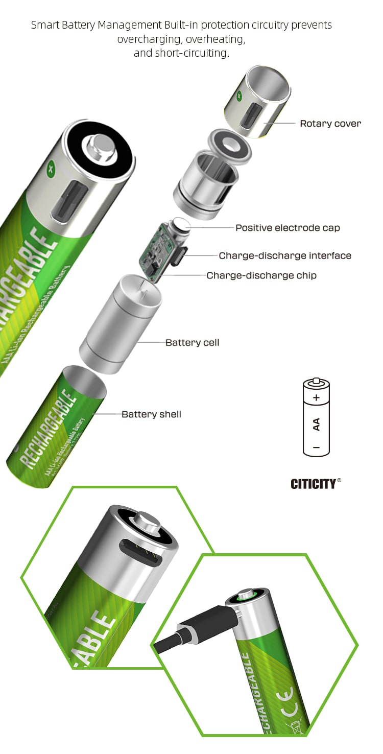 AA Max rechargeable Li-ion battery Green Edition detail image 3