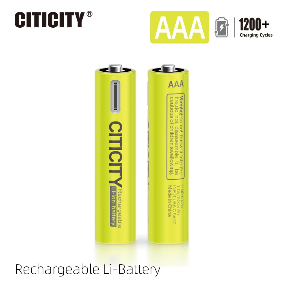 CITICITY AAA 500mAh Type-C Rechargeable Li-ion Battery