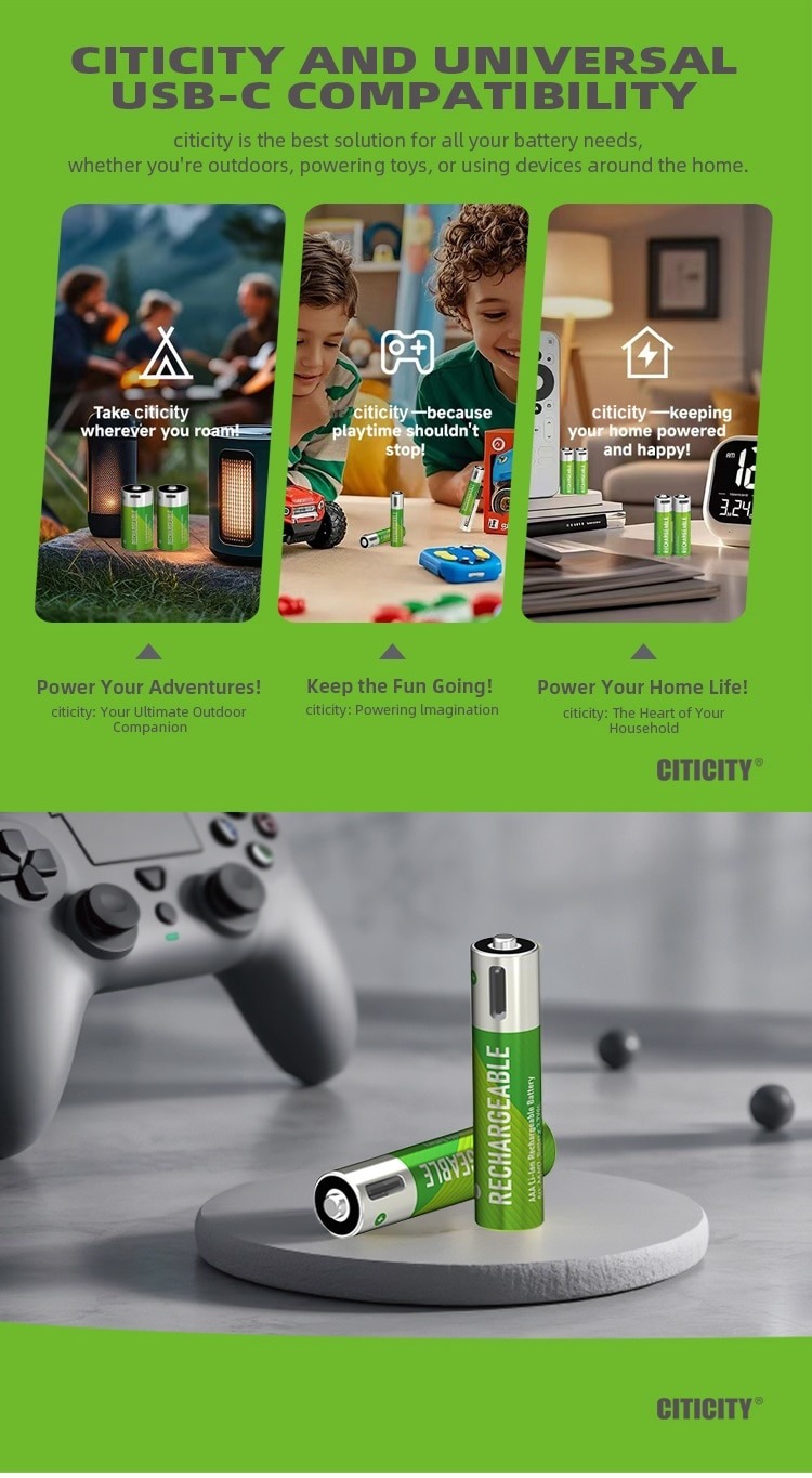 AAA rechargeable Li-ion battery Green Edition detail image 4
