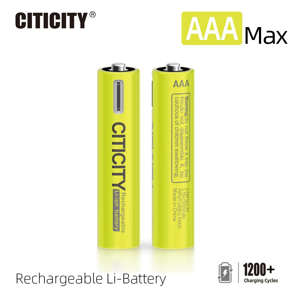 CITICITY AAA Max 600mAh Type-C Rechargeable Li-ion Battery