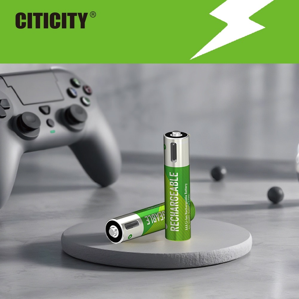 CITICITY AAA Pro 600mAh Type-C Rechargeable Li-ion Battery – Green Edition